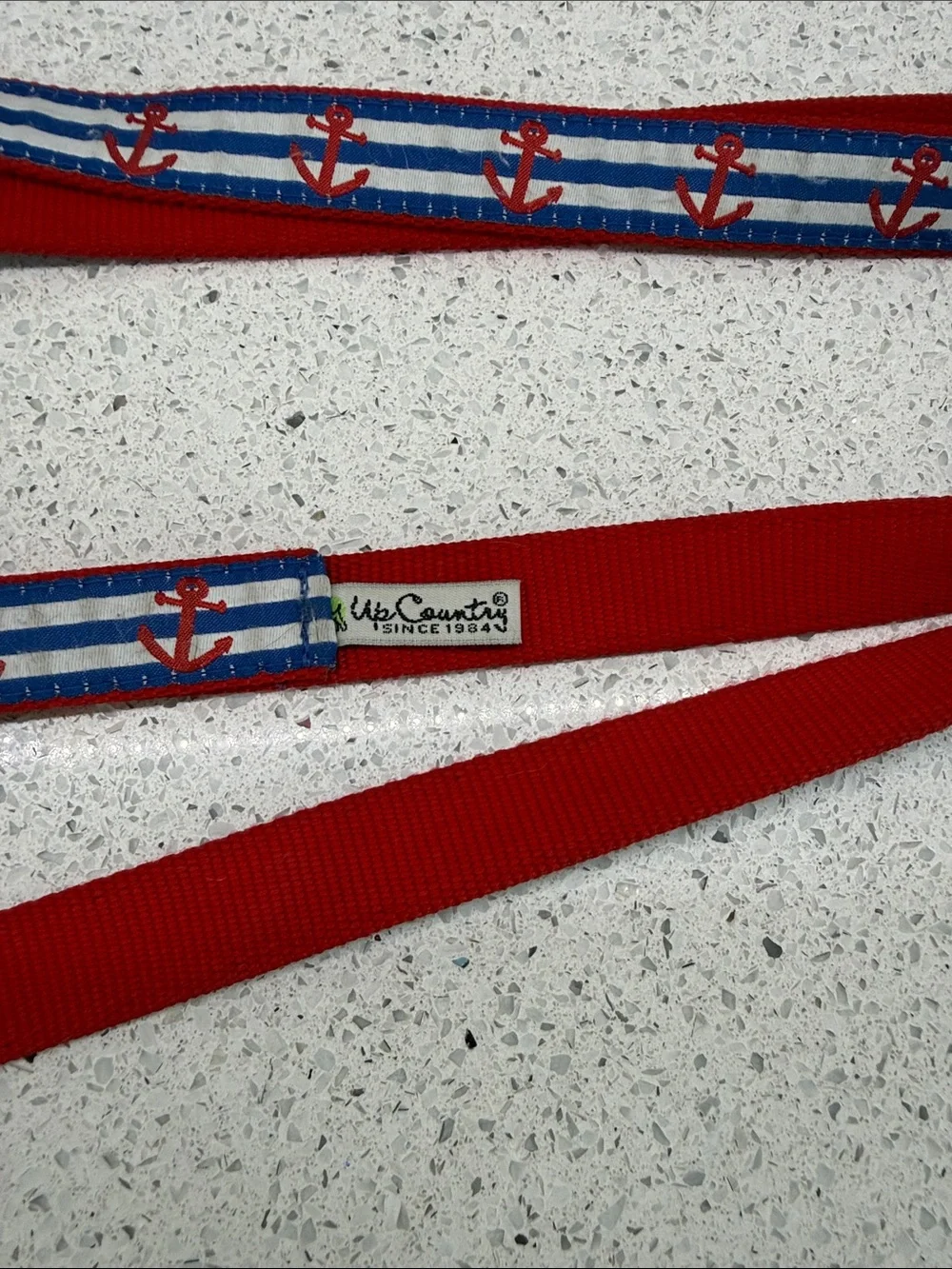 Nautical Anchor Dog Leash - Blue & Red